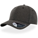 A grey cap with a mid visor and a logo on the side. The fabric has a textured design.
