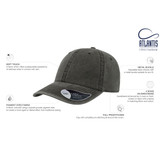 A grey visor featuring a curved brim and adjustable metal buckle, made from soft-touch, pigment-dyed fabric.