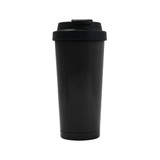 A drink bottle in matte black stainless steel with a secure lid and brands logo. Capacity is 400ML.