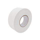A roll of white water-activated gummed kraft paper tape on a cardboard core, featuring a smooth finish.
