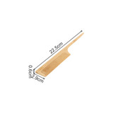 A bamboo rat tail comb featuring a long handle and fine teeth, measuring 22.5 cm in length.