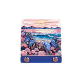 A 3D paper-cut sculpture notepad featuring colourful butterflies and flowers, with a hanging loop and a blue base.