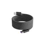A magnetic round braided charging cable in black with USB-C connectors at both ends and a textured finish.