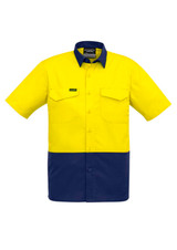 Mens Rugged Cooling Hi Vis Short Sleeve Shirt