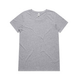 A grey t-shirt with a classic crew neckline and short sleeves. It features a logo on the label.