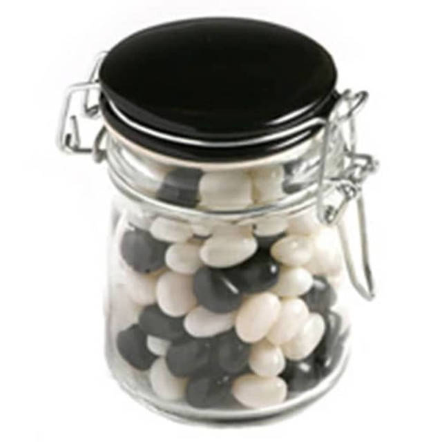 Glass Clip Lock Jar with Jelly Beans 160g - Unbranded Jar