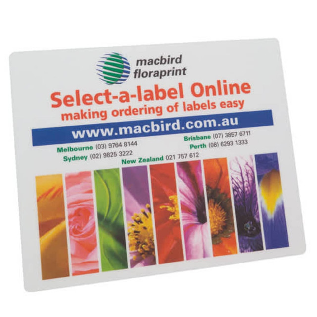 A rubber sponge mouse mat, 190 x 230mm, featuring a colourful floral design and a logo. A rubber sponge mouse mat, 190 x 230mm, featuring a colourful floral design and a logo.