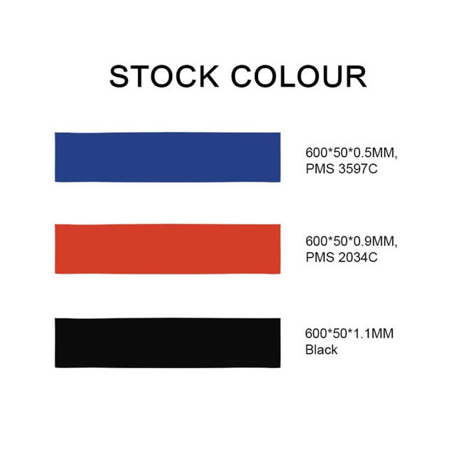 Three resistance bands in blue, red, and black with varying sizes and thicknesses displayed on a white background.