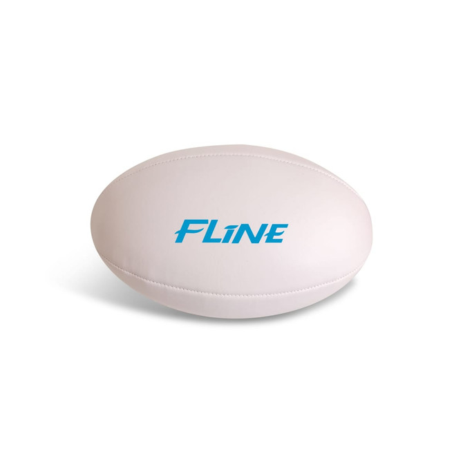 A promotional AFL ball in white with a blue logo, designed for leisure and outdoor sports activities.