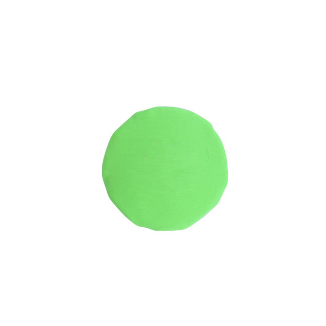 A green disc with a soft texture, featuring a logo, suitable for outdoor leisure activities.