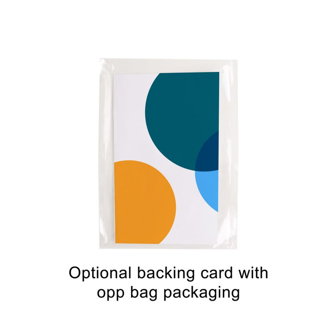 A Commemorative Gold Coin Pin in a clear opp bag with an optional backing card featuring colourful circles.