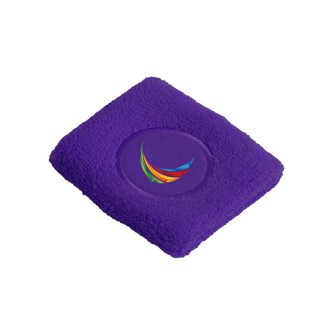 A purple Terry Sport Wristband featuring a circular design with a logo in the centre.