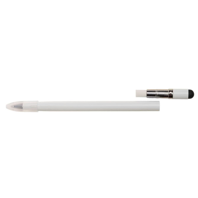 An inkless pen with a sleek white design and a retractable tip for versatile writing.