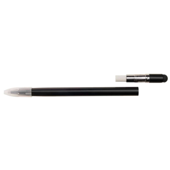 A sleek black Aluminium Inkless Pen with a removable cap and a smooth tip for writing.