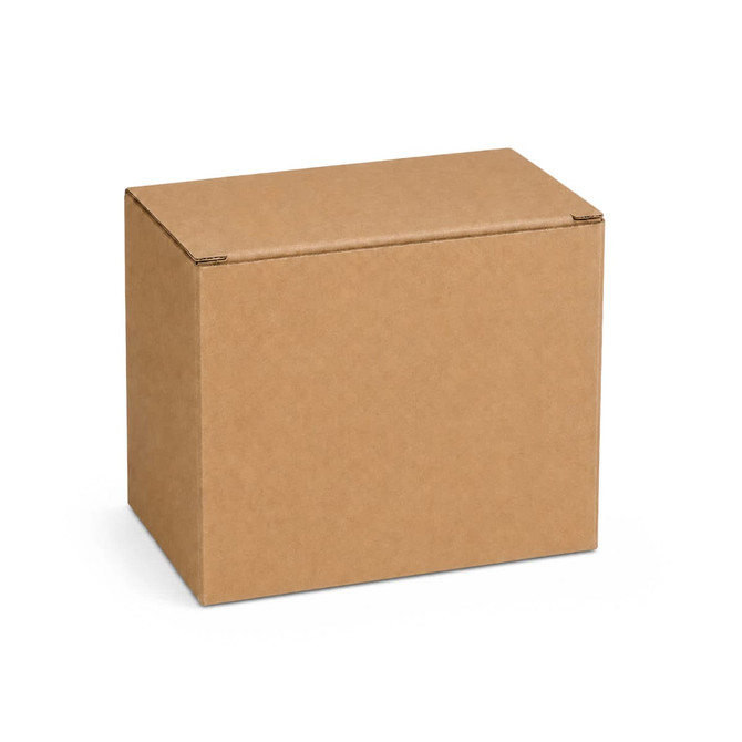 A plain brown cardboard box with flaps, designed for packaging and storage.