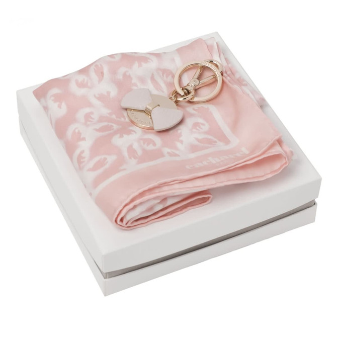 Set Cacharel Light Pink (key ring & silk scarf)