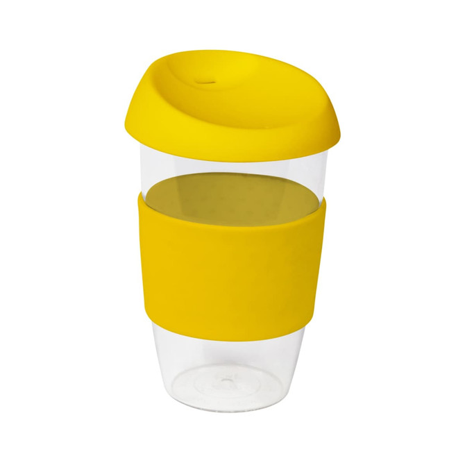 coffee cup / Mug 16oz/535ml Clear Plastic Karma Kup with Silicon Lid Reusable  Eco Friendly