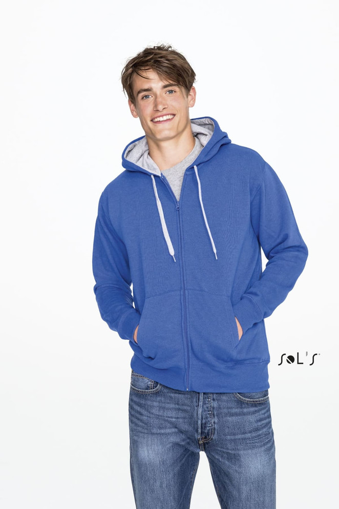 Hoodie Men's 50% cotton 50% polyester Brushed fleece lining hidden zip SOUL