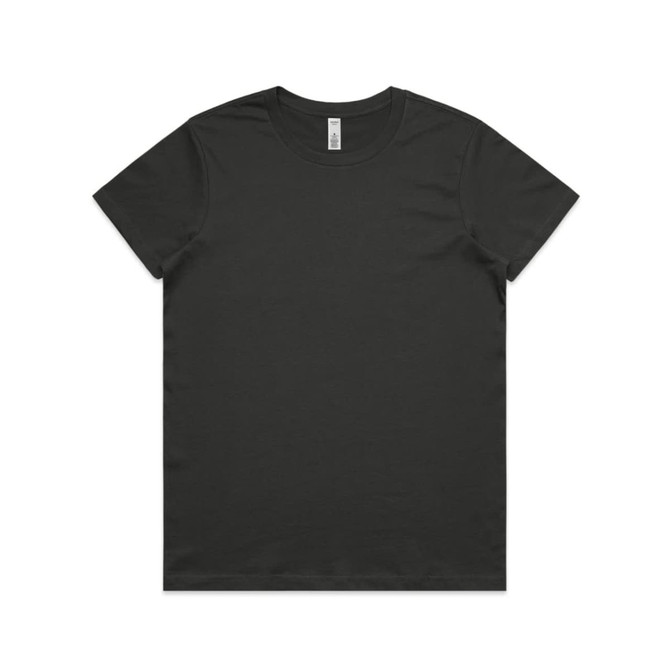 A black t-shirt featuring a simple design and a label at the neckline. It has a crew neck and short sleeves.