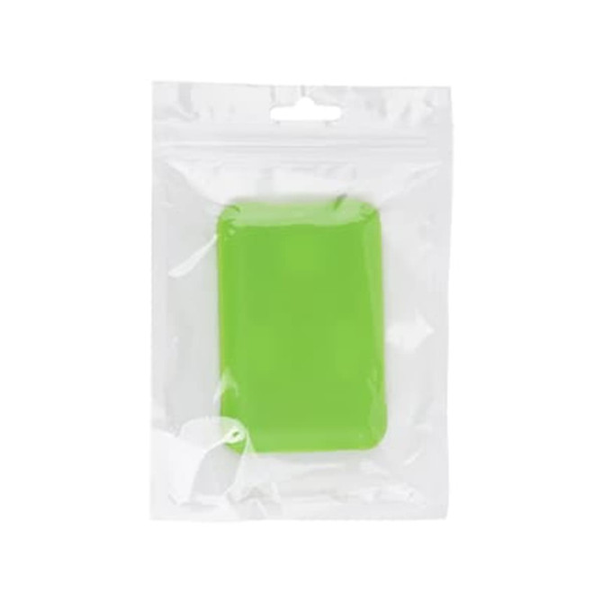 A green multifunctional cable case in a clear plastic packaging with a hanging tab.
