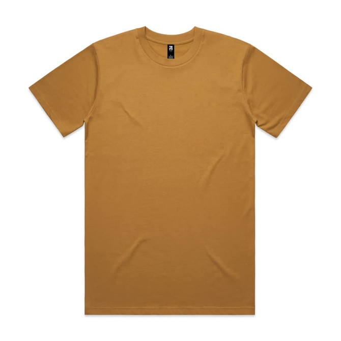 A mustard-coloured Classic Tee t-shirt featuring a crew neck and short sleeves, with a logo on the neckline.