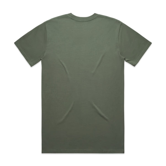 A green classic tee shirt featuring a simple design. The shirt has a relaxed fit and a smooth texture.
