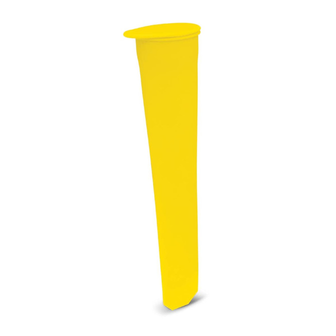 A bright yellow Pop Ice Block Mould designed for freezing ice pops.