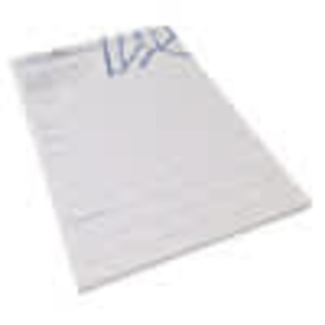 A5 writing pad with 50 white leaves, featuring a simple design and a branding logo in the top corner.