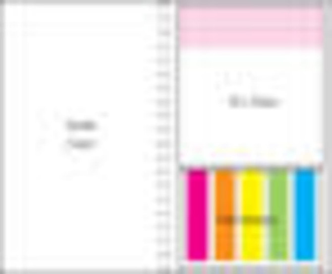 Combination K laminated pad featuring a four-colour cover with vibrant shades of pink, yellow, green, and blue.