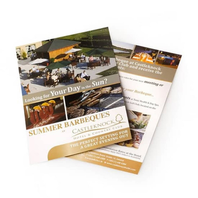 A double-sided A4 flyer featuring a barbecue theme with vibrant colours and a logo.