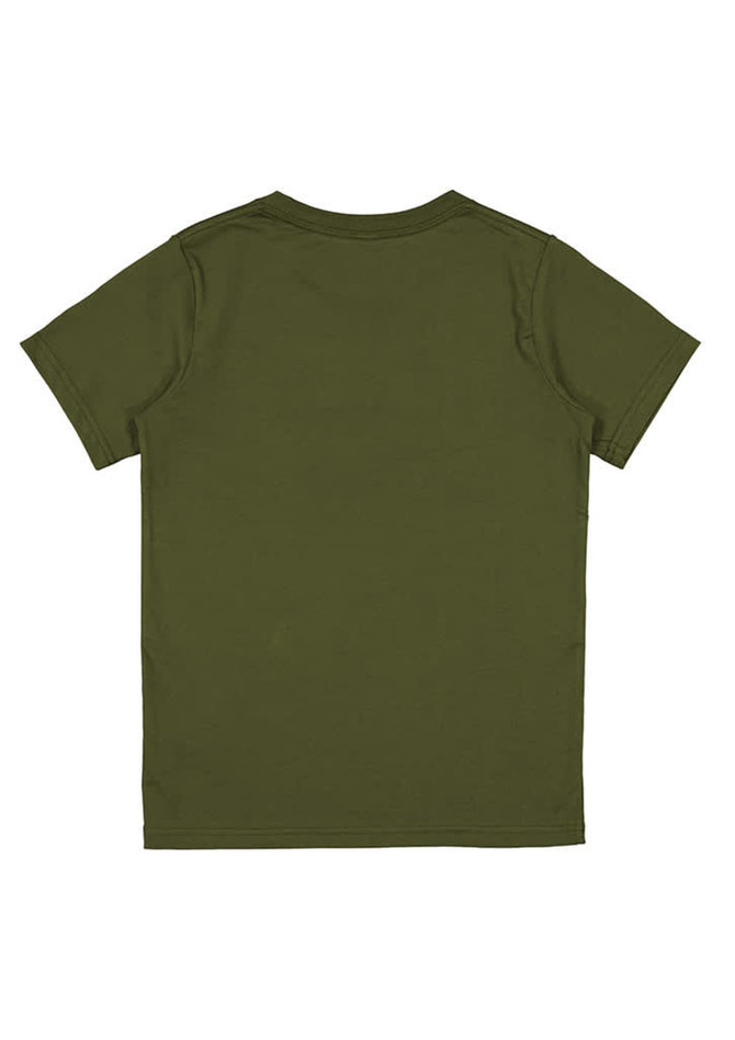 A green short sleeve tee for kids featuring a plain back design and no visible branding.
