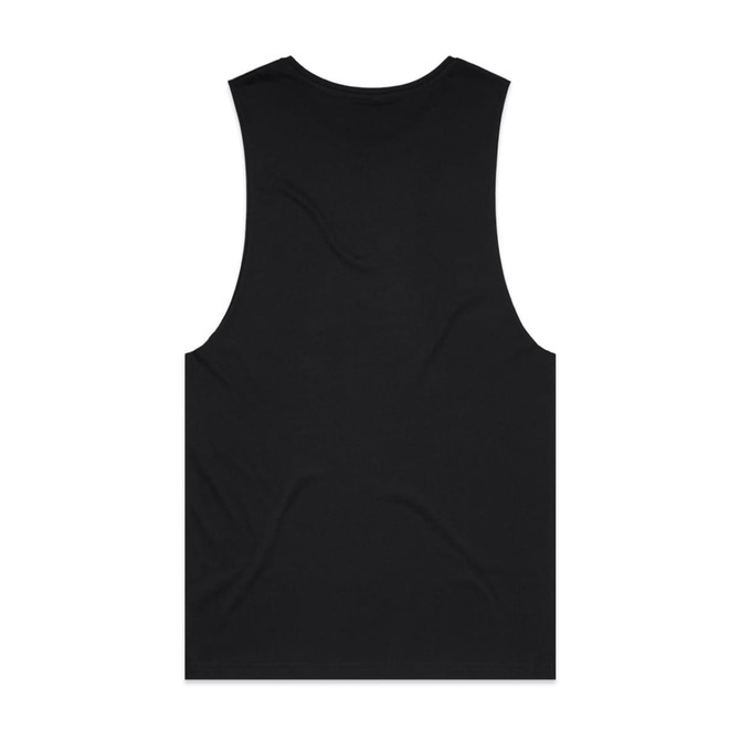 A black singlet tank top with a simple design and no visible branding.