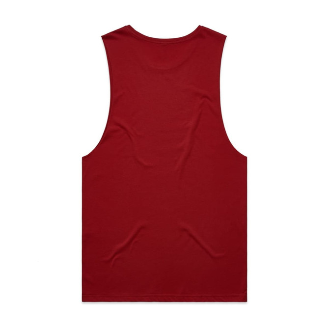 A red singlet tank top with a smooth back design and no visible logos or branding.