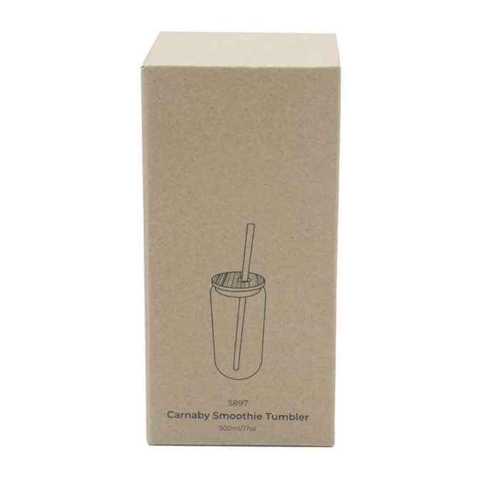 A drink bottle in a cardboard box, featuring a diagram of a tumbler with a straw. It's a 500ml size.