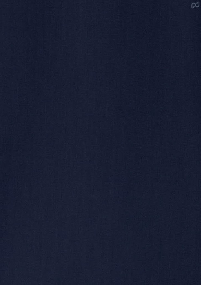 A dark navy men's button-up long sleeve shirt with a subtle texture and a logo.