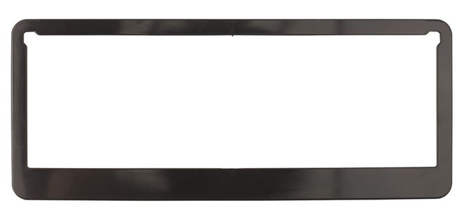 A black rectangular frame with an empty centre, featuring a simple design and smooth edges.