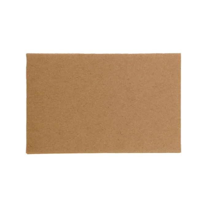 A brown kraft paper card.