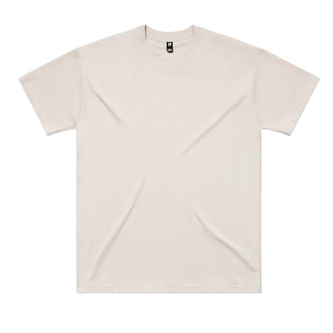 A classic oversized tee in a light beige colour with a logo on the neckline.