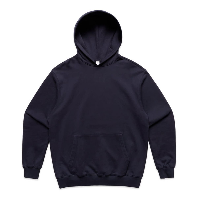 A black hoodie with a front pocket and a hood, featuring an attached logo.