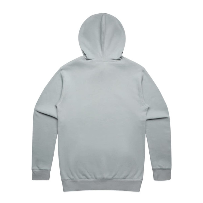A light grey hoodie with a hood and long sleeves, featuring a plain back design.