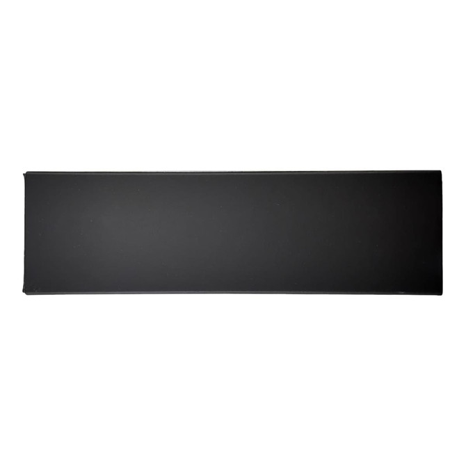 A black rectangular mat with smooth surface and edges. It has a simple design, with no visible branding.