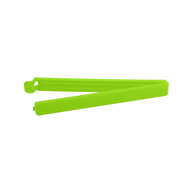 A bright green large food bag seal clip, designed for sealing food bags securely. It has a simple, sleek design.