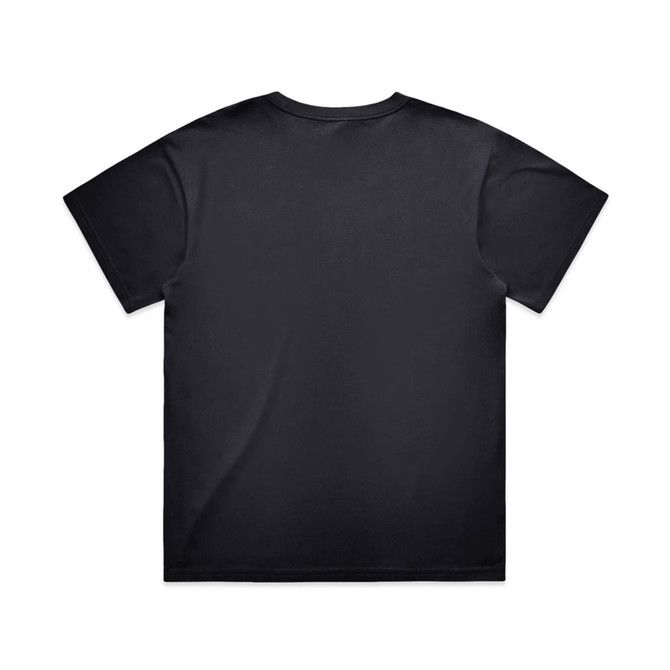 A black t-shirt featuring a plain back design. The shirt has a standard fit and short sleeves.