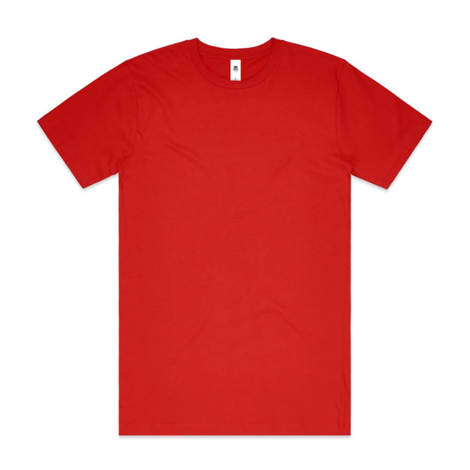 A red Block Tee with a simple design and a discreet logo on the label.
