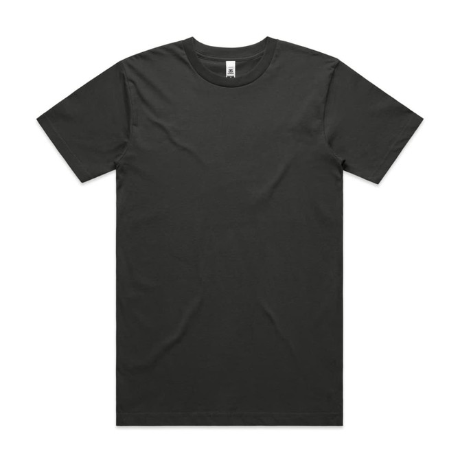 A plain black Block Tubular Tee featuring a crew neckline and short sleeves, with a logo on the label.