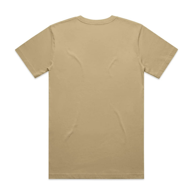A beige Block Tubular Tee, featuring a simple design with a logo, shown from the back.