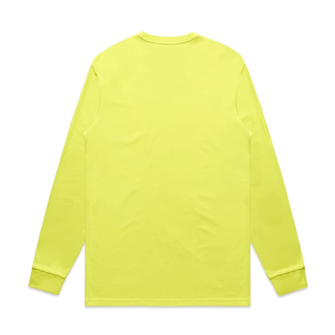 A long-sleeve tee in bright yellow with a simple, unbranded design.