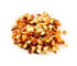 A mix of dried fruits including apricots, raisins, and nuts, showcasing vibrant orange, brown, and cream colours.