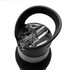 A drink bottle with a black body and a clear, plastic cap featuring a spout. It has a handle for easy carrying.
