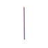 A drinking straw made of stainless steel, featuring a gradient of vibrant colours from purple to blue.